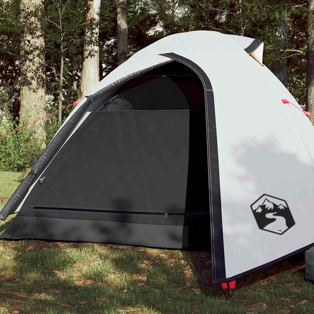vidaXL Cort camping cupolă 2 persoane alb, țesătură opacă, impermeabil vidaXL Cort camping cupolă 2 persoane alb, țesătură opacă, impermeabil