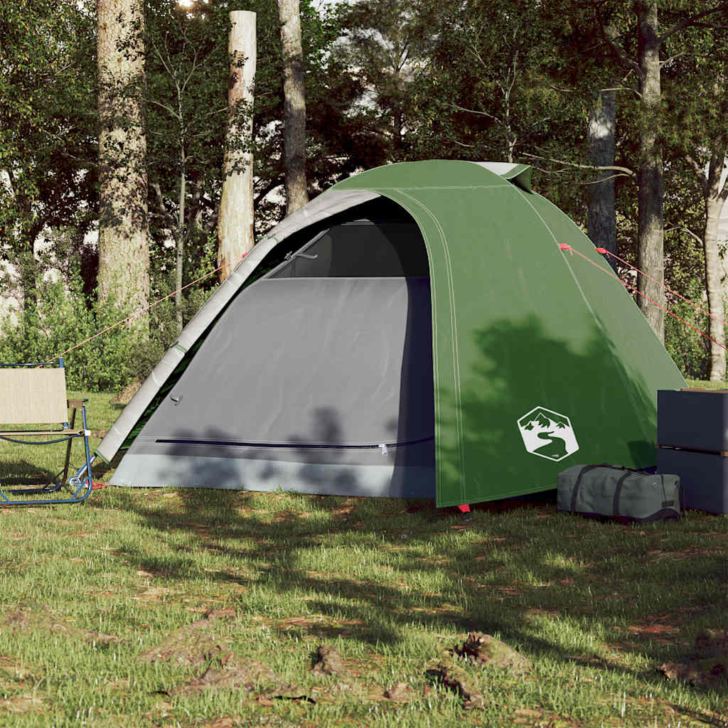 vidaXL Cort de camping cupolă pentru 4 persoane, verde, impermeabil