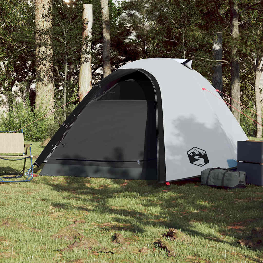 vidaXL Cort camping cupolă 4 persoane alb, țesătură opacă, impermeabil vidaXL Cort camping cupolă 4 persoane alb, țesătură opacă, impermeabil