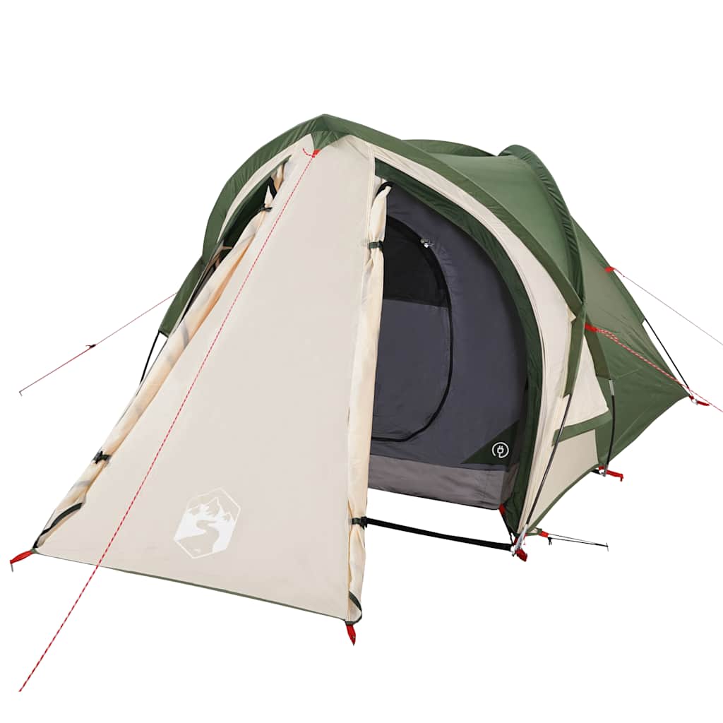 vidaXL Cort de camping cupolă pentru 2 persoane, verde, impermeabil