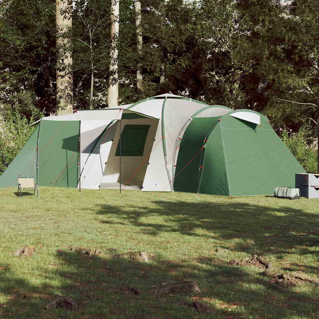 vidaXL Cort de familie cupolă pentru 12 persoane, verde, impermeabil vidaXL Cort de familie cupolă pentru 12 persoane, verde, impermeabil