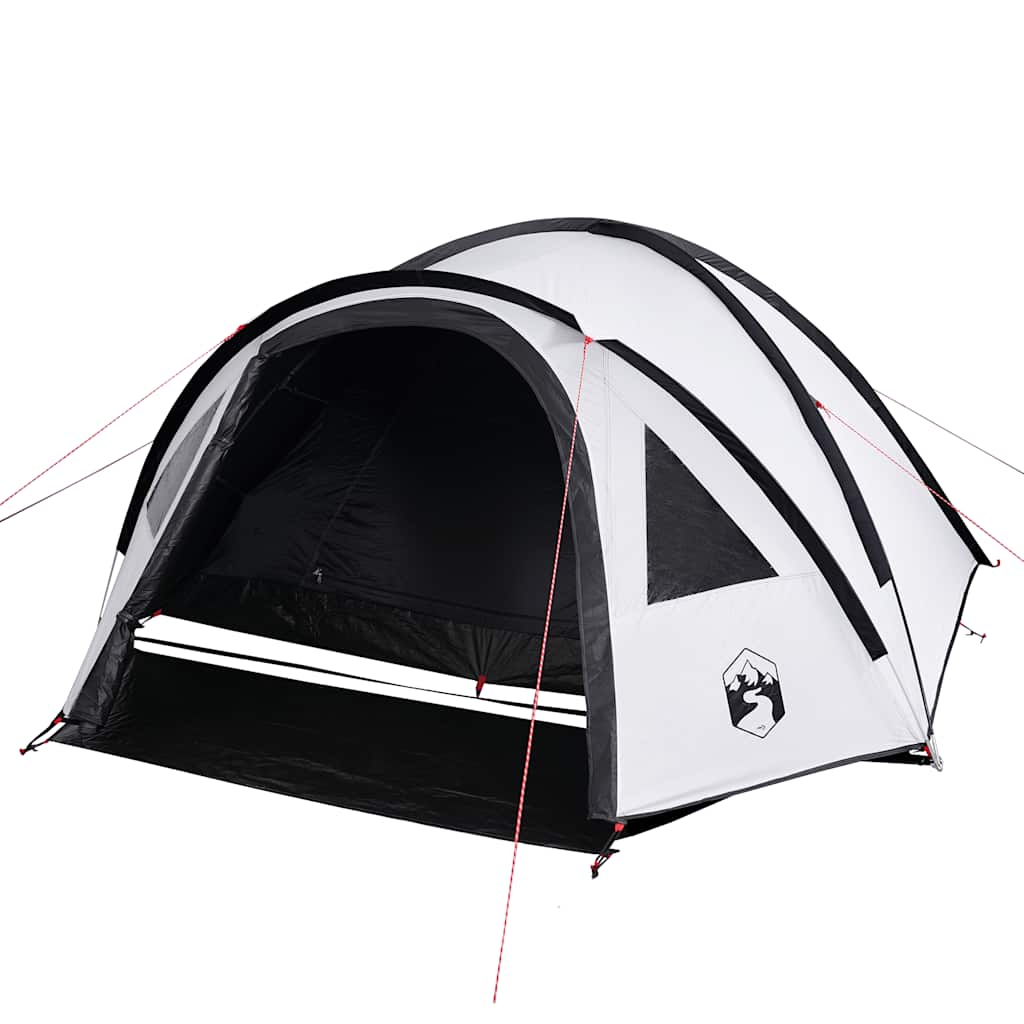 vidaXL Cort camping cupolă 4 persoane alb, țesătură opacă, impermeabil