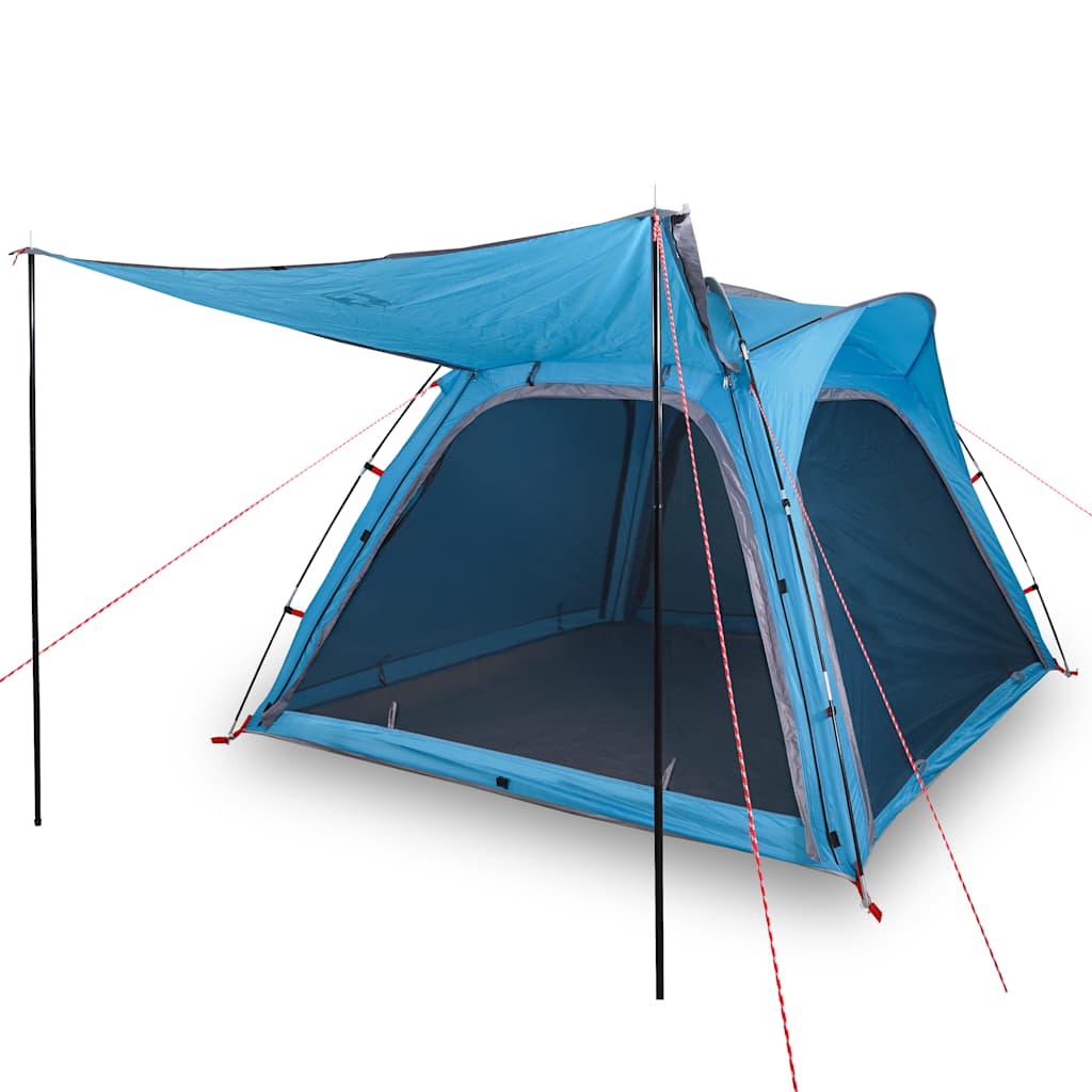 vidaXL Cort camping, 4 persoane, albastru, impermeabil, setare rapidă
