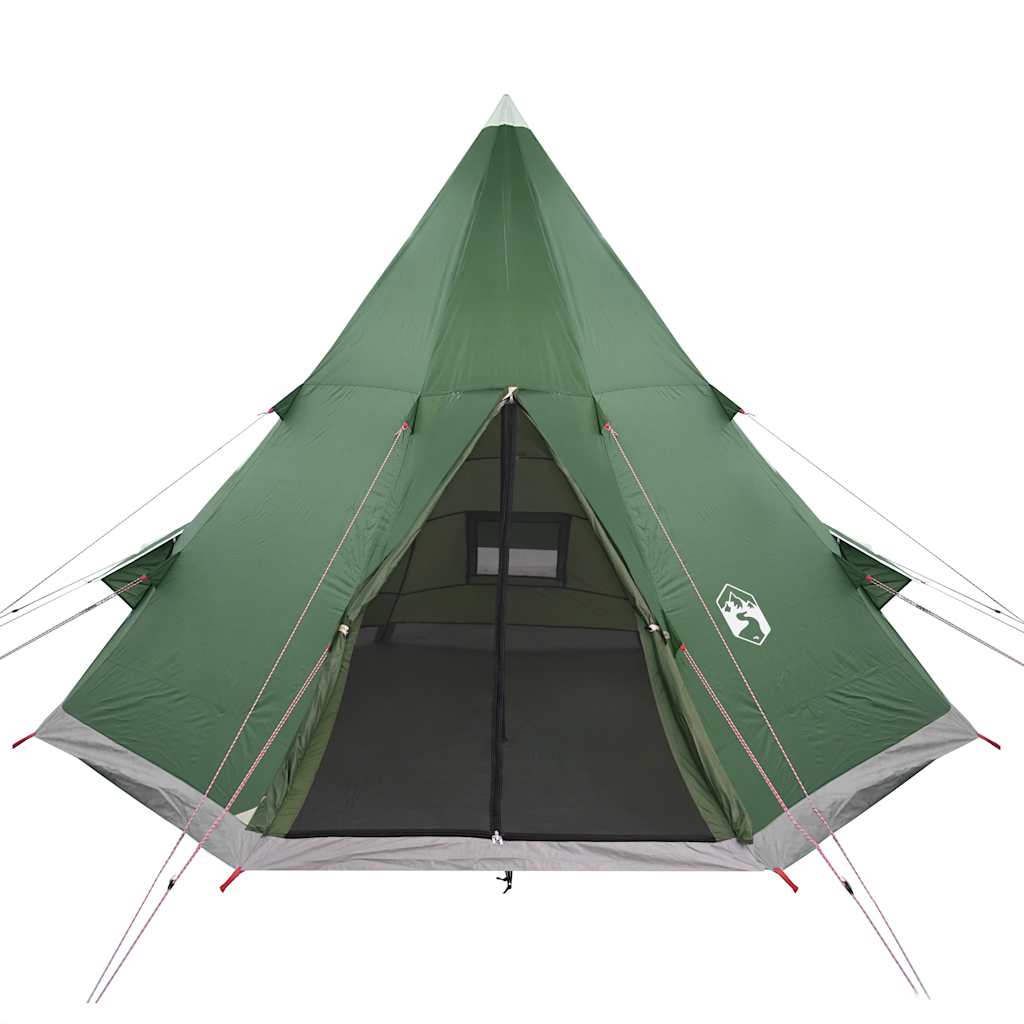 vidaXL Cort de camping tipi pentru 4 persoane, verde, impermeabil