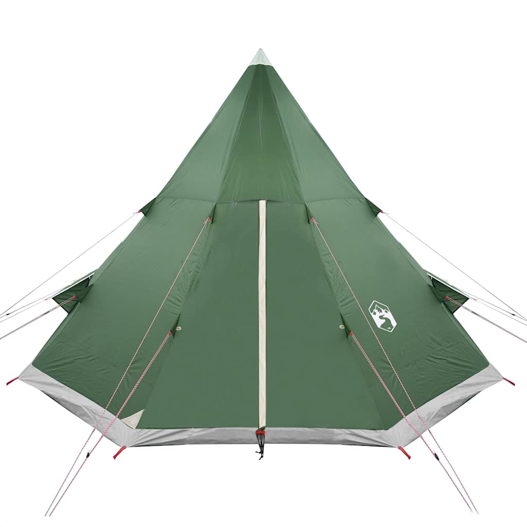 vidaXL Cort de camping tipi pentru 4 persoane, verde, impermeabil