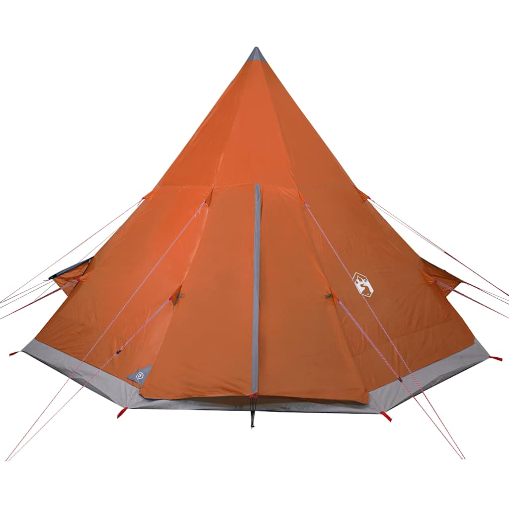 vidaXL Cort de camping tipi pentru 4 persoane, portocaliu, impermeabil