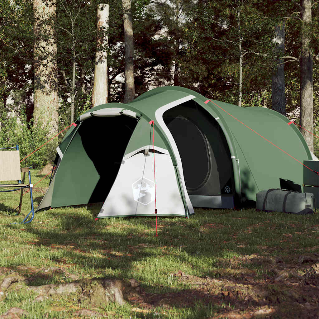 vidaXL Cort de camping pentru 2 persoane, verde, impermeabil
