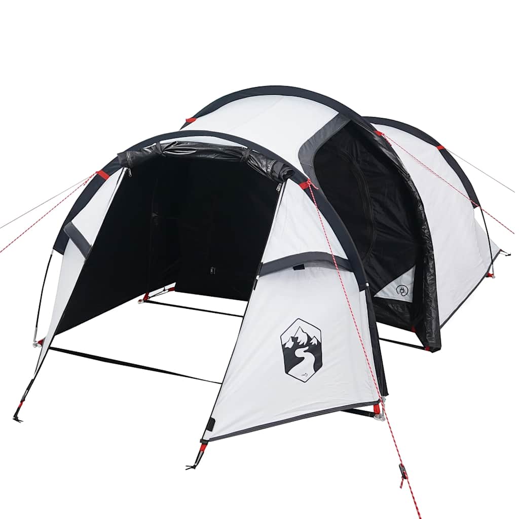 vidaXL Cort camping tunel 2 persoane, alb, țesătură opacă, impermeabil vidaXL Cort camping tunel 2 persoane, alb, țesătură opacă, impermeabil