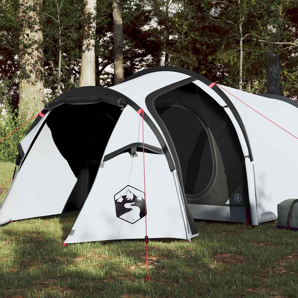vidaXL Cort camping tunel 2 persoane, alb, țesătură opacă, impermeabil vidaXL Cort camping tunel 2 persoane, alb, țesătură opacă, impermeabil