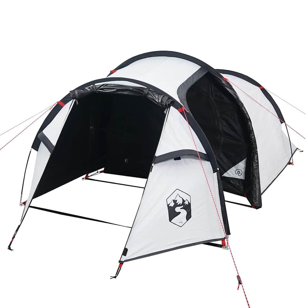vidaXL Cort camping tunel 3 persoane, alb, țesătură opacă, impermeabil vidaXL Cort camping tunel 3 persoane, alb, țesătură opacă, impermeabil