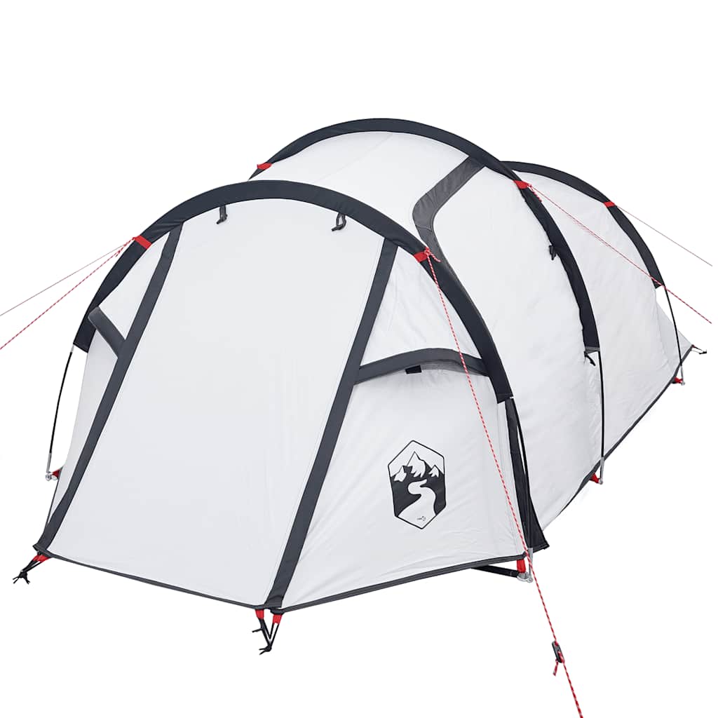 vidaXL Cort camping tunel 3 persoane, alb, țesătură opacă, impermeabil vidaXL Cort camping tunel 3 persoane, alb, țesătură opacă, impermeabil