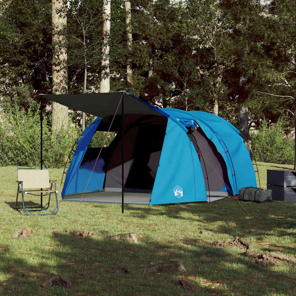 vidaXL Cort de camping tunel pentru 4 persoane, albastru, impermeabil vidaXL Cort de camping tunel pentru 4 persoane, albastru, impermeabil