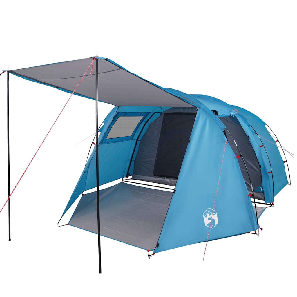 vidaXL Cort de camping tunel pentru 4 persoane, albastru, impermeabil vidaXL Cort de camping tunel pentru 4 persoane, albastru, impermeabil
