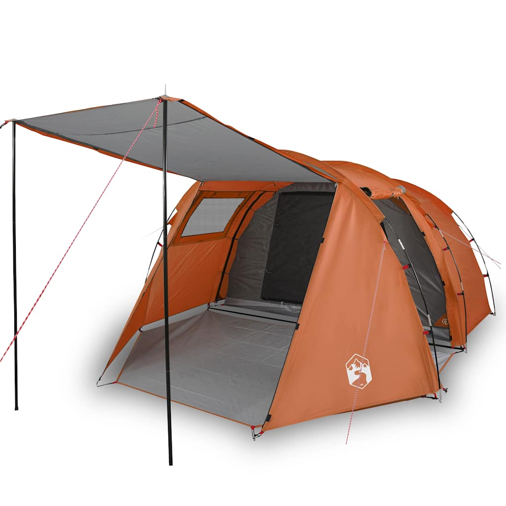 vidaXL Cort de camping tunel 4 persoane, gri/portocaliu, impermeabil