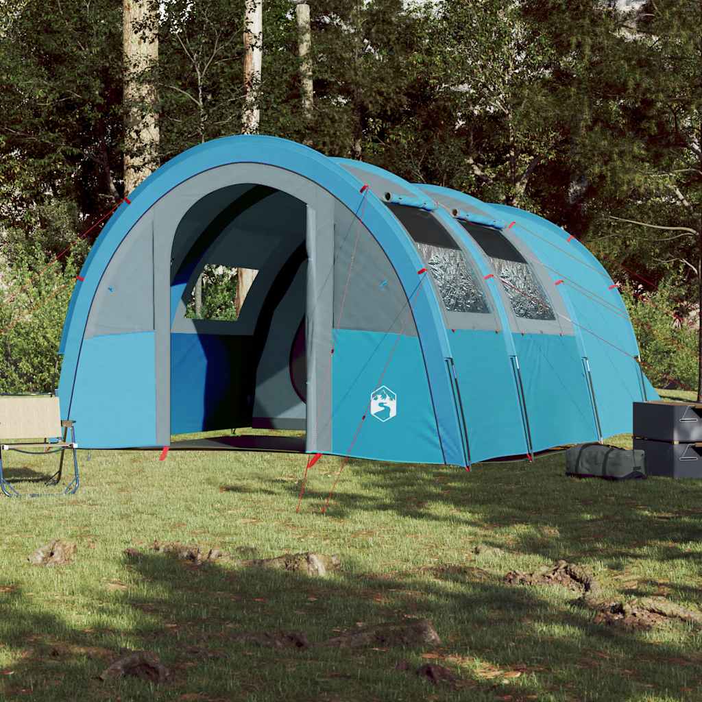 vidaXL Cort de camping tunel pentru 4 persoane, albastru, impermeabil vidaXL Cort de camping tunel pentru 4 persoane, albastru, impermeabil