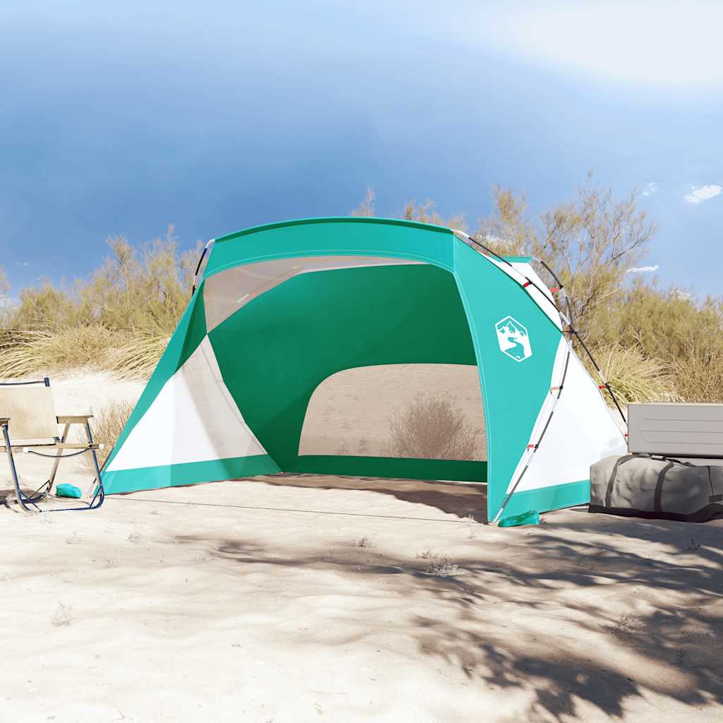 vidaXL Cort de plajă, verde marin, 274x178x170/148 cm, poliester 185T