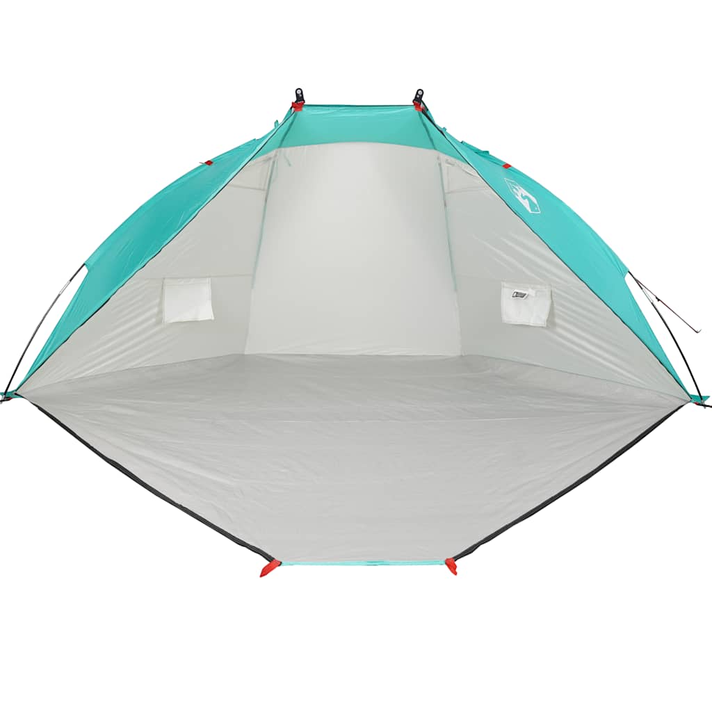 vidaXL Cort de plajă, verde marin, 268x223x125 cm, poliester 185T