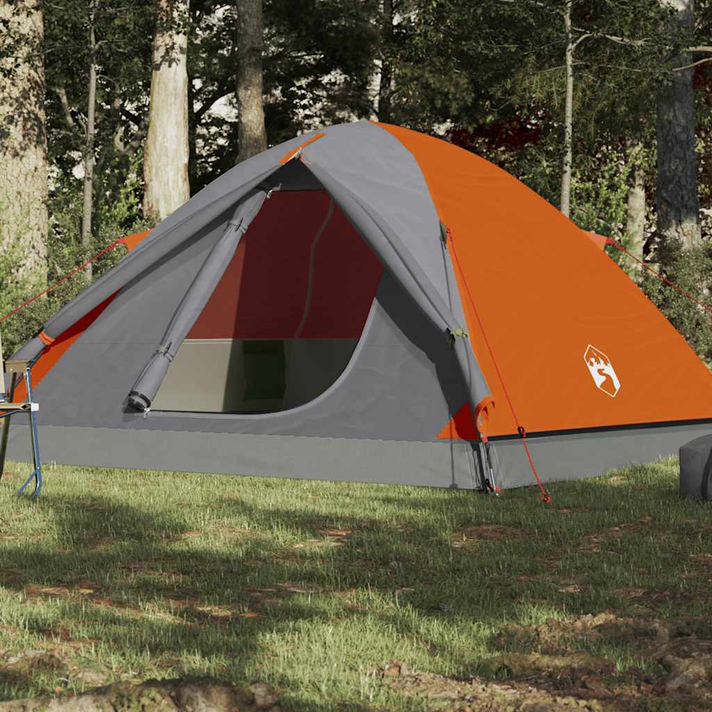 vidaXL Cort de camping cupolă 3 persoane, portocaliu, impermeabil vidaXL Cort de camping cupolă 3 persoane, portocaliu, impermeabil