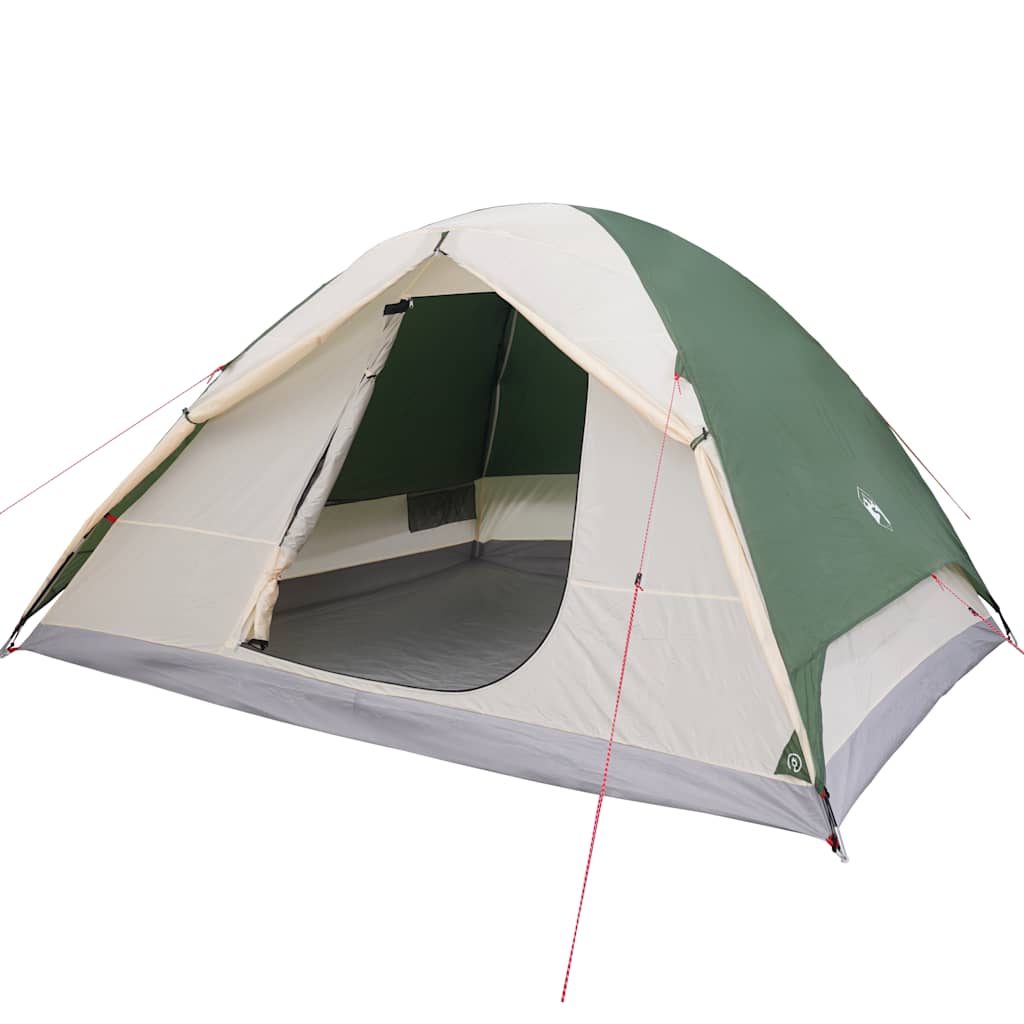 vidaXL Cort de camping cupolă 6 persoane, verde, impermeabil