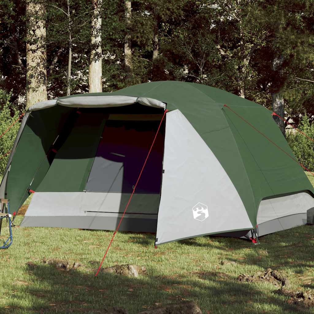 vidaXL Cort de camping cu verandă 4 persoane, verde, impermeabil vidaXL Cort de camping cu verandă 4 persoane, verde, impermeabil