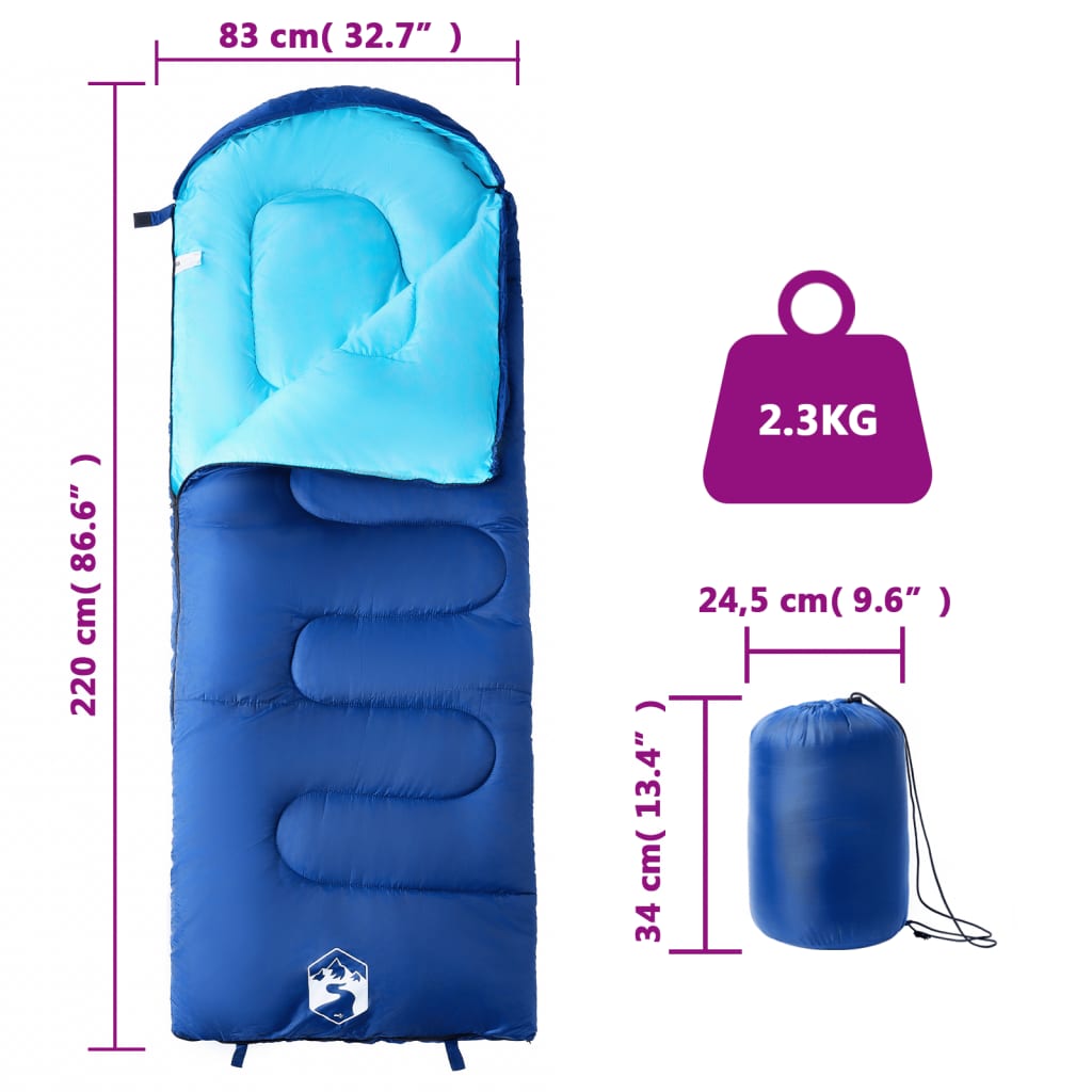 vidaXL Sac de dormit pentru adulți de camping, 3-4 anotimpuri vidaXL Sac de dormit pentru adulți de camping, 3-4 anotimpuri