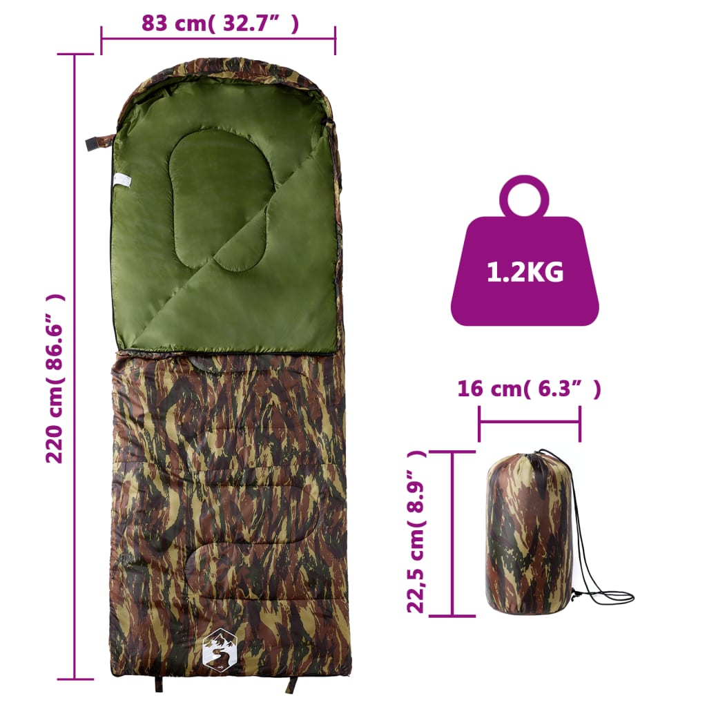 vidaXL Sac de dormit pentru adulți de camping, 3-4 anotimpuri vidaXL Sac de dormit pentru adulți de camping, 3-4 anotimpuri