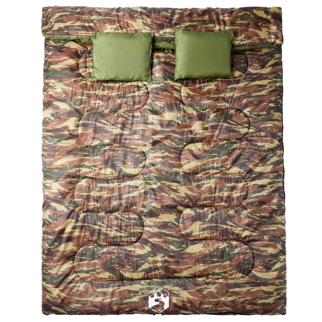 vidaXL Sac de dormit dublu cu perne de camping, adulți, 3-4 anotimpuri vidaXL Sac de dormit dublu cu perne de camping, adulți, 3-4 anotimpuri