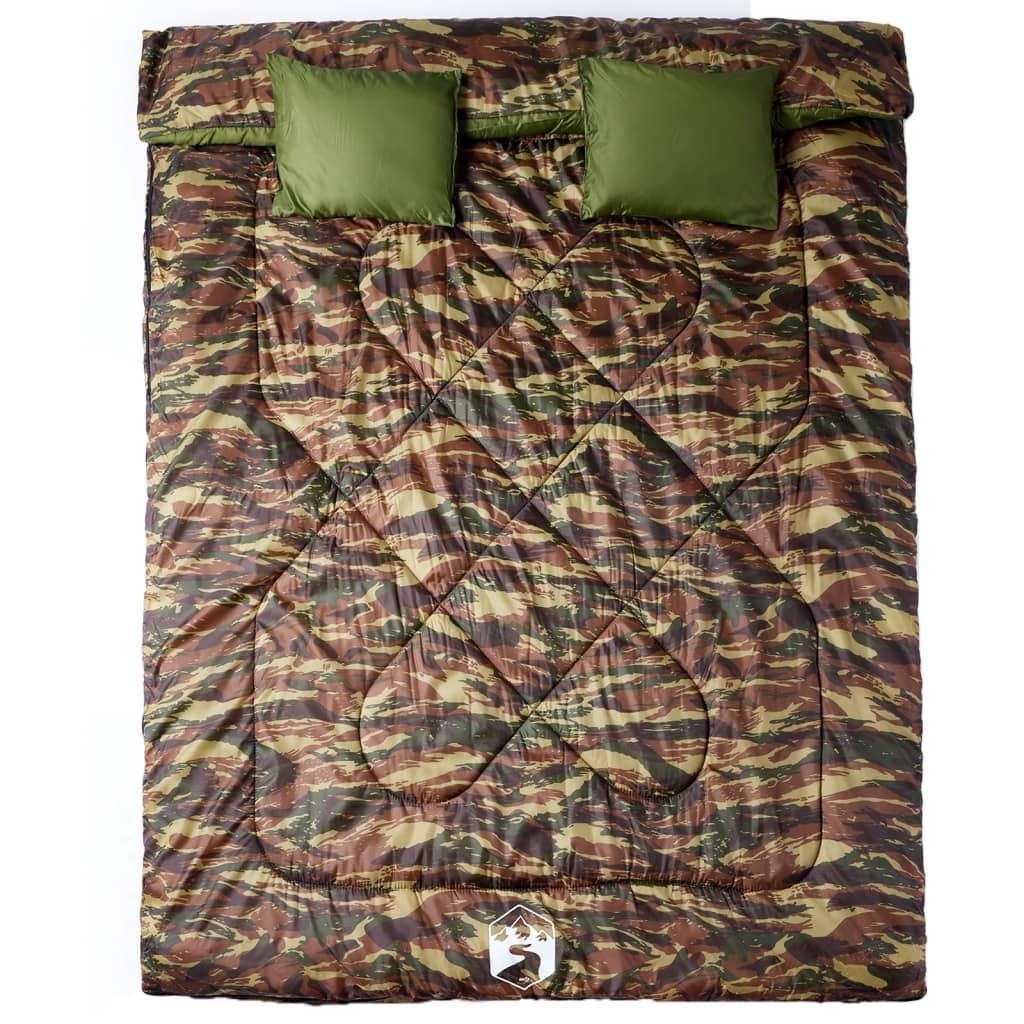 vidaXL Sac de dormit dublu cu perne de camping, adulți, 3-4 anotimpuri vidaXL Sac de dormit dublu cu perne de camping, adulți, 3-4 anotimpuri