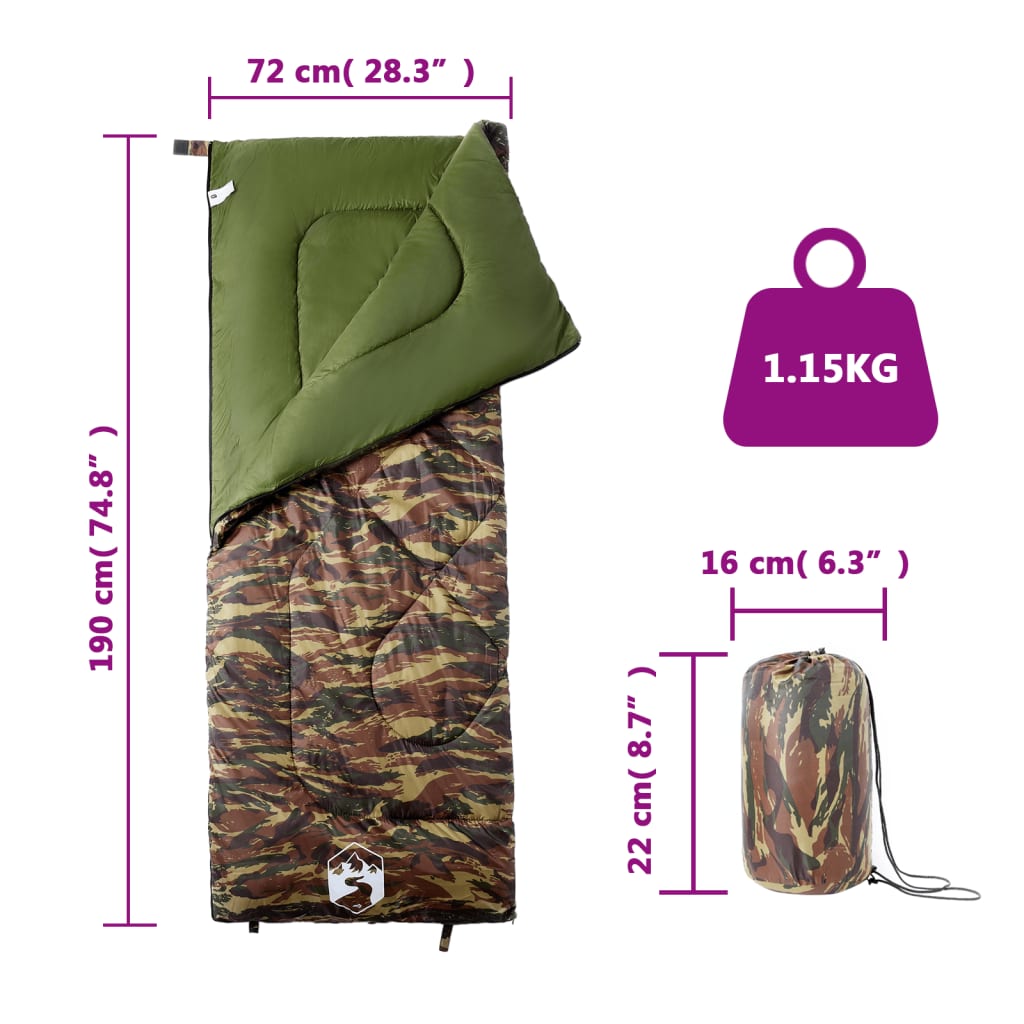 vidaXL Sac de dormit pentru adulți de camping, 3 anotimpuri vidaXL Sac de dormit pentru adulți de camping, 3 anotimpuri