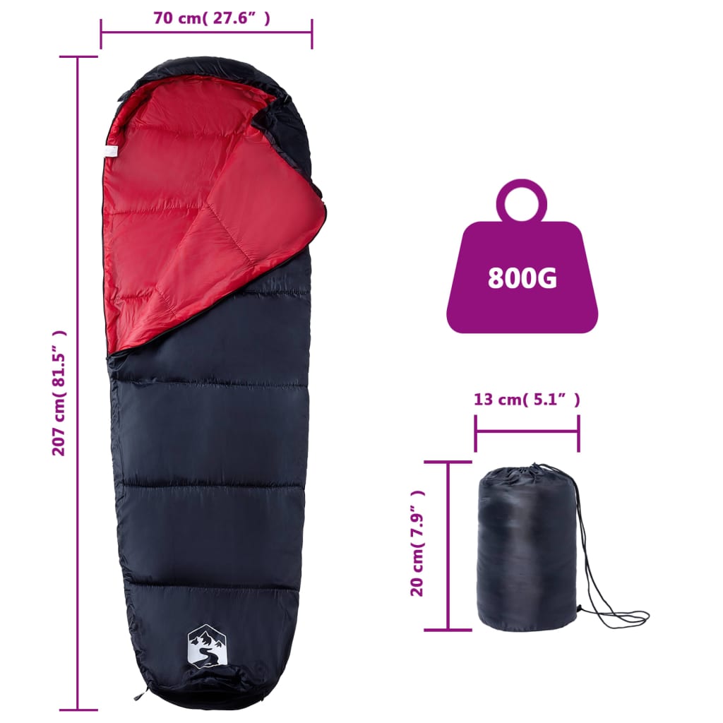 vidaXL Sac de dormit tip mumie pentru adulți de camping, 3 anotimpuri vidaXL Sac de dormit tip mumie pentru adulți de camping, 3 anotimpuri