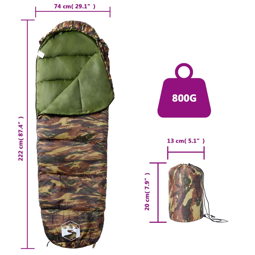vidaXL Sac de dormit tip mumie pentru adulți de camping, 3 anotimpuri vidaXL Sac de dormit tip mumie pentru adulți de camping, 3 anotimpuri