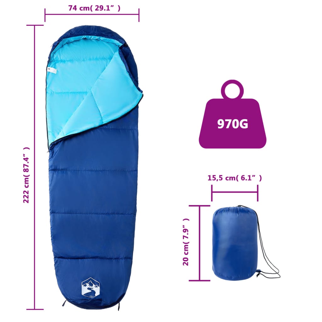 vidaXL Sac de dormit tip mumie pentru adulți de camping, 3 anotimpuri vidaXL Sac de dormit tip mumie pentru adulți de camping, 3 anotimpuri