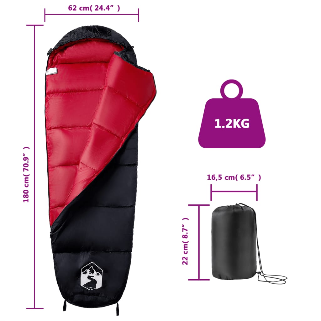 vidaXL Sac de dormit tip mumie pentru adulți de camping, 3 anotimpuri vidaXL Sac de dormit tip mumie pentru adulți de camping, 3 anotimpuri