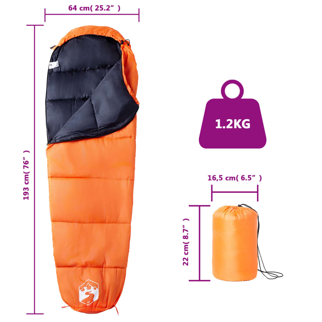vidaXL Sac de dormit tip mumie pentru adulți de camping, 3 anotimpuri