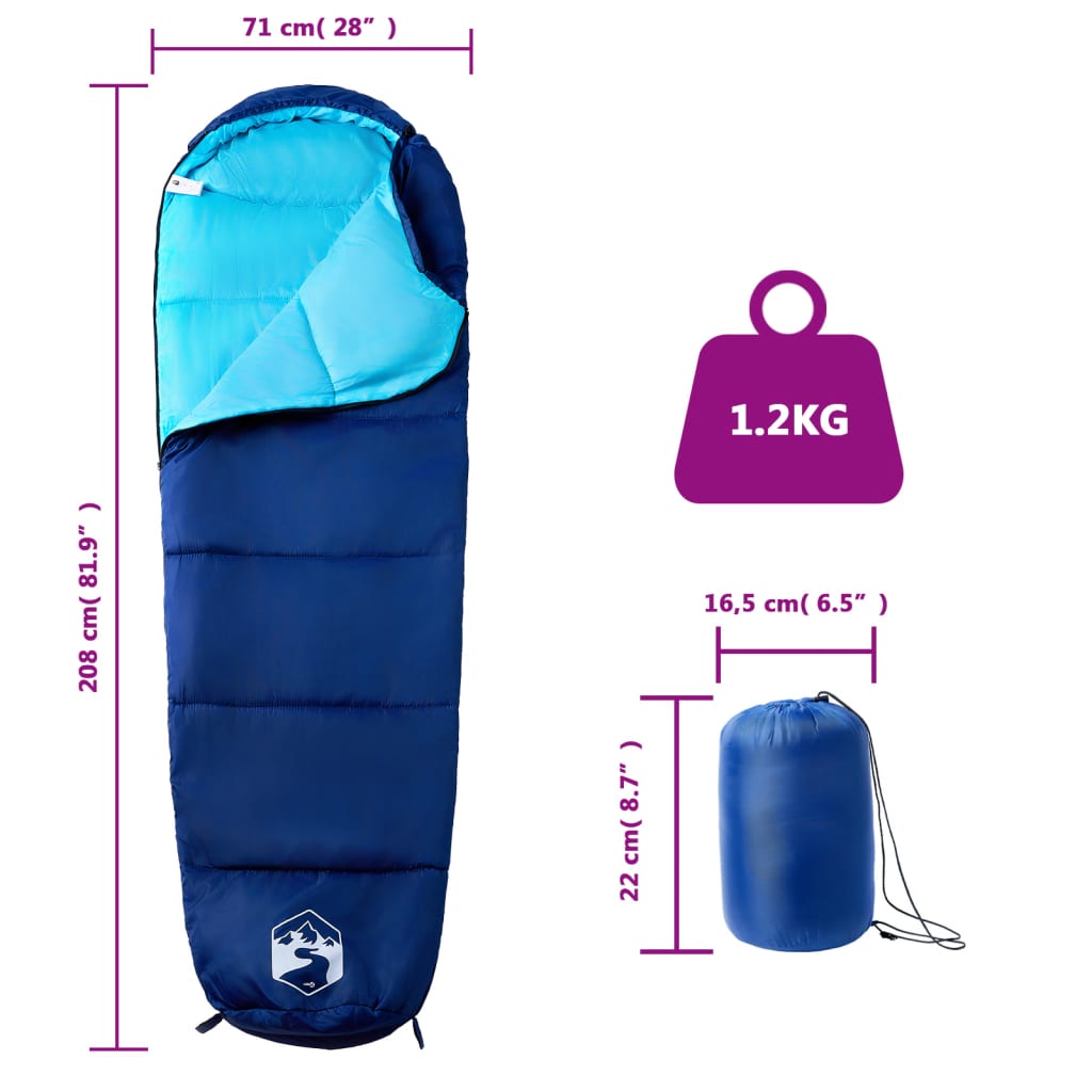 vidaXL Sac de dormit tip mumie pentru adulți de camping, 3 anotimpuri vidaXL Sac de dormit tip mumie pentru adulți de camping, 3 anotimpuri