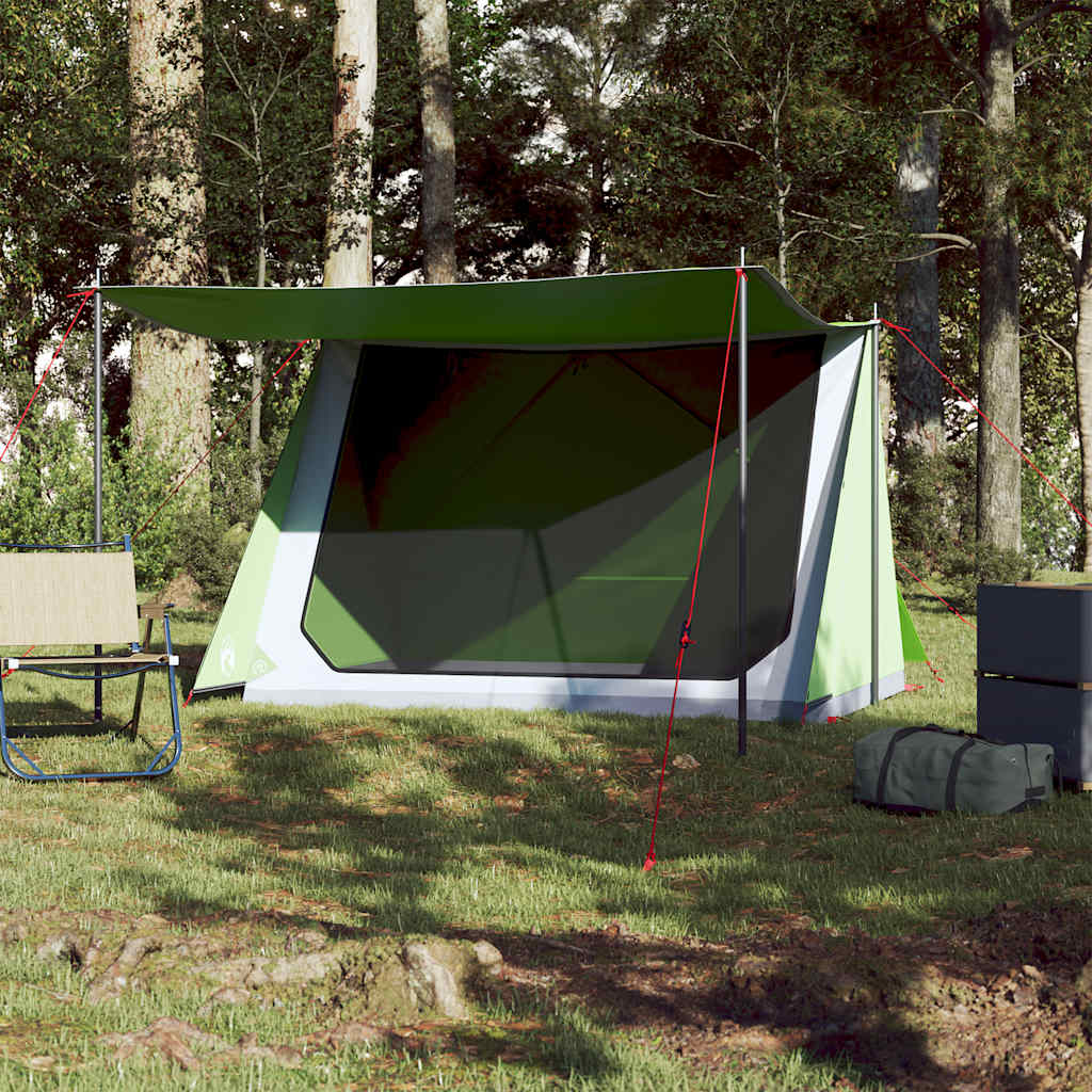 vidaXL Cort de camping pentru 2 persoane, verde, impermeabil