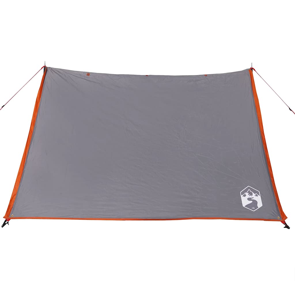 vidaXL Cort de camping pentru 2 persoane, gri/portocaliu, impermeabil