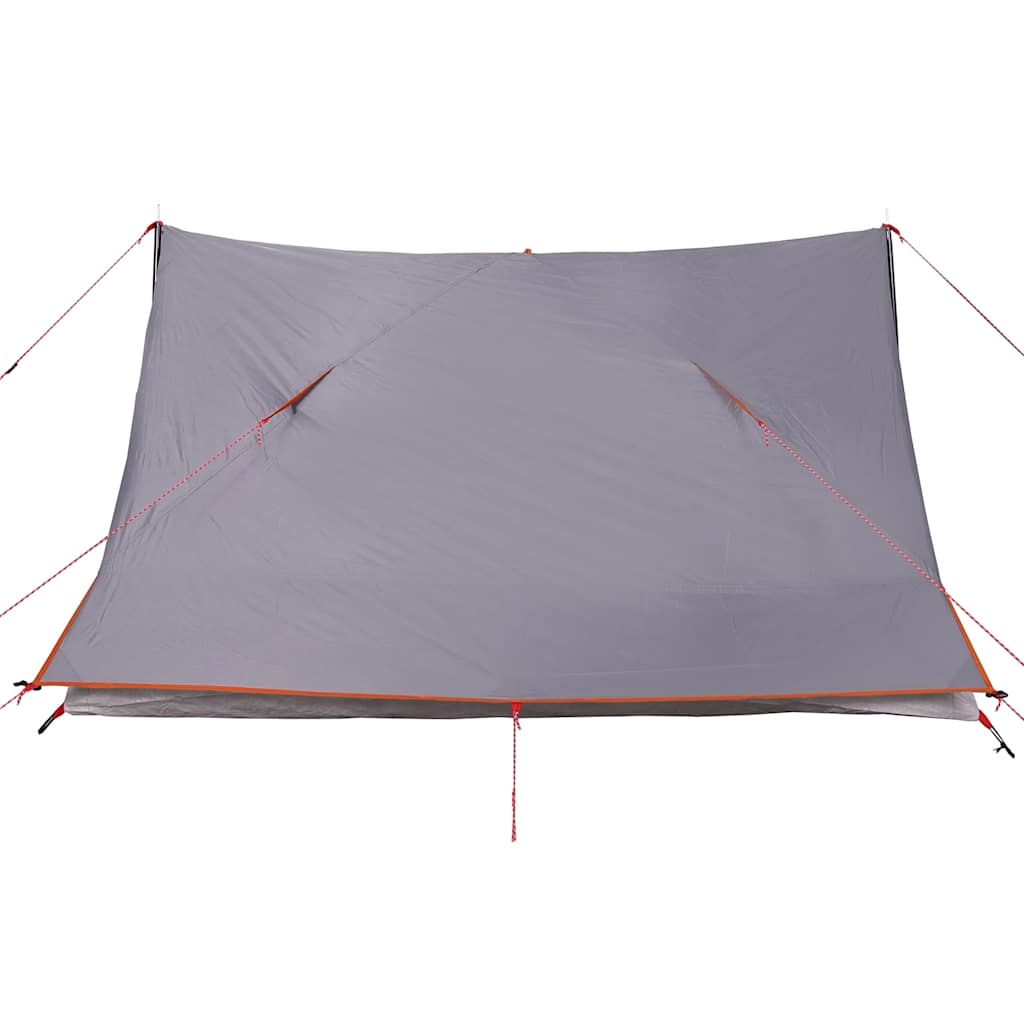 vidaXL Cort de camping pentru 2 persoane, gri/portocaliu, impermeabil