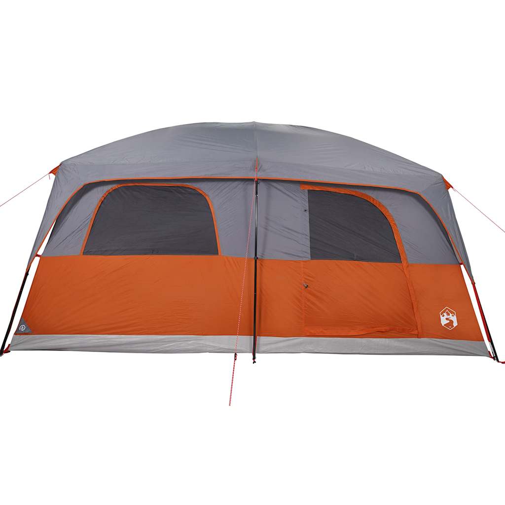 vidaXL Cort de camping pentru 8 persoane, gri/portocaliu, impermeabil