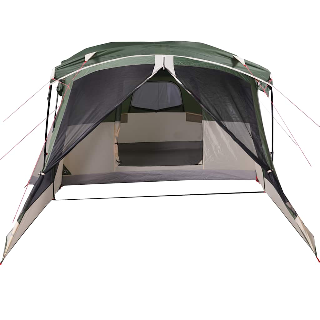 vidaXL Cort de camping cu verandă 4 persoane, verde, impermeabil
