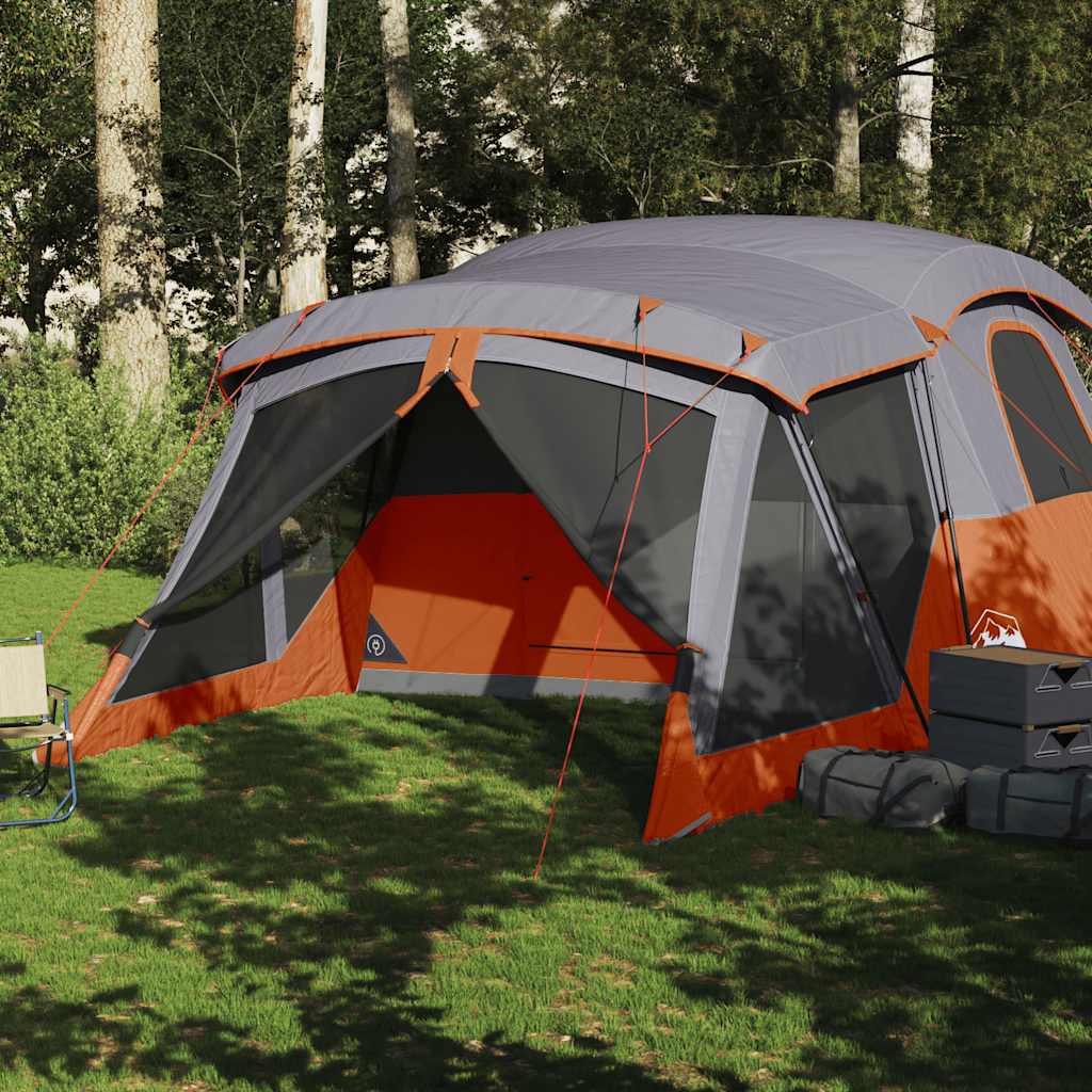 vidaXL Cort de camping cu verandă 4 persoane, portocaliu, impermeabil vidaXL Cort de camping cu verandă 4 persoane, portocaliu, impermeabil