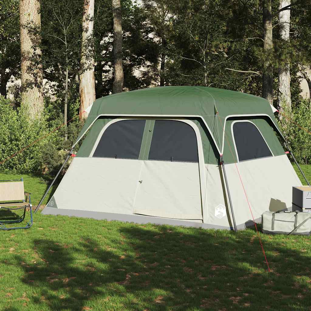 vidaXL Cort de familie pentru 6 persoane, verde, impermeabil vidaXL Cort de familie pentru 6 persoane, verde, impermeabil