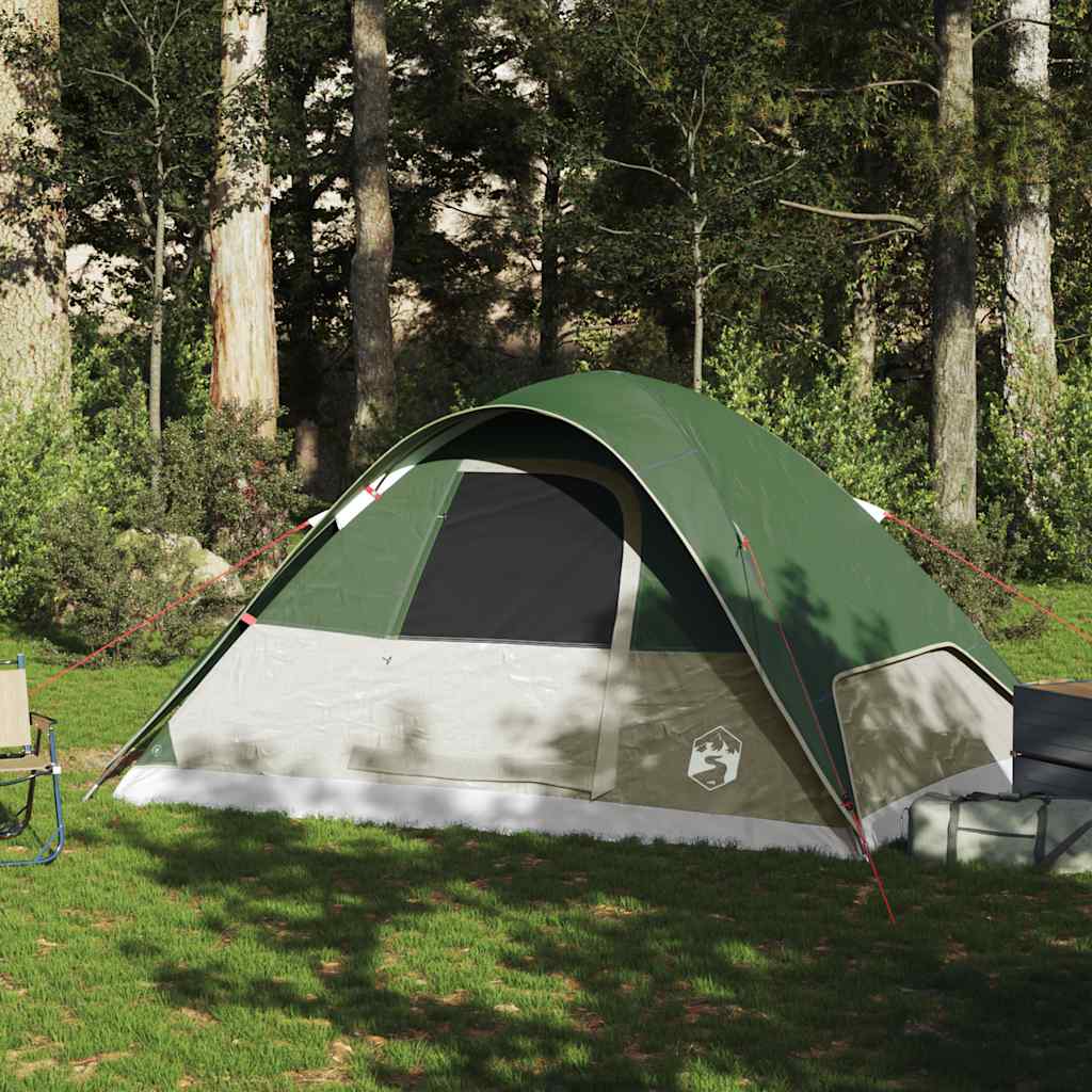 vidaXL Cort de camping cupolă pentru 6 persoane, verde, impermeabil