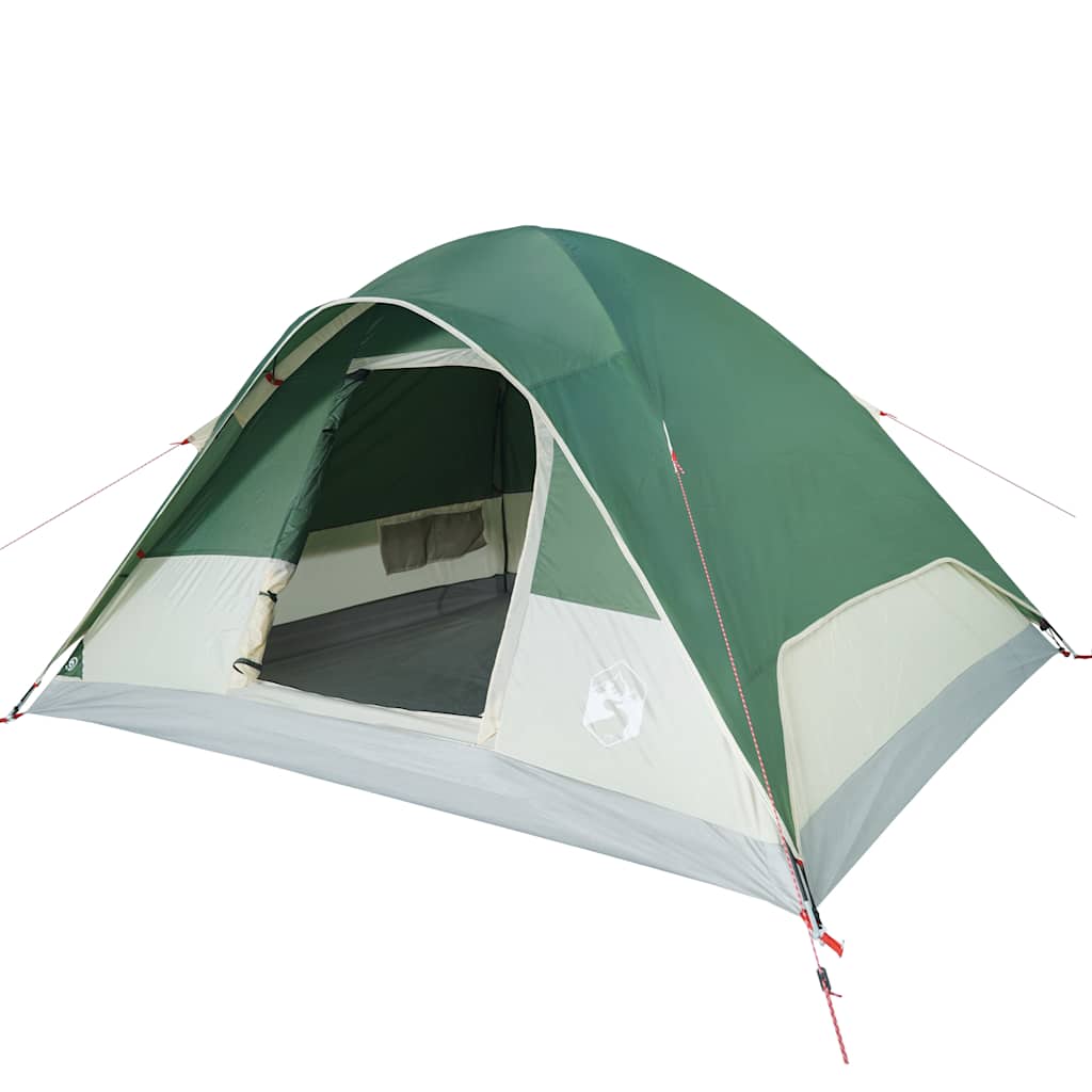 vidaXL Cort de camping cupolă pentru 6 persoane, verde, impermeabil