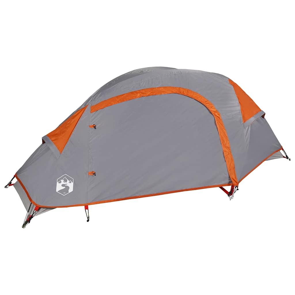 vidaXL Cort de camping pentru 1 persoană, portocaliu, impermeabil