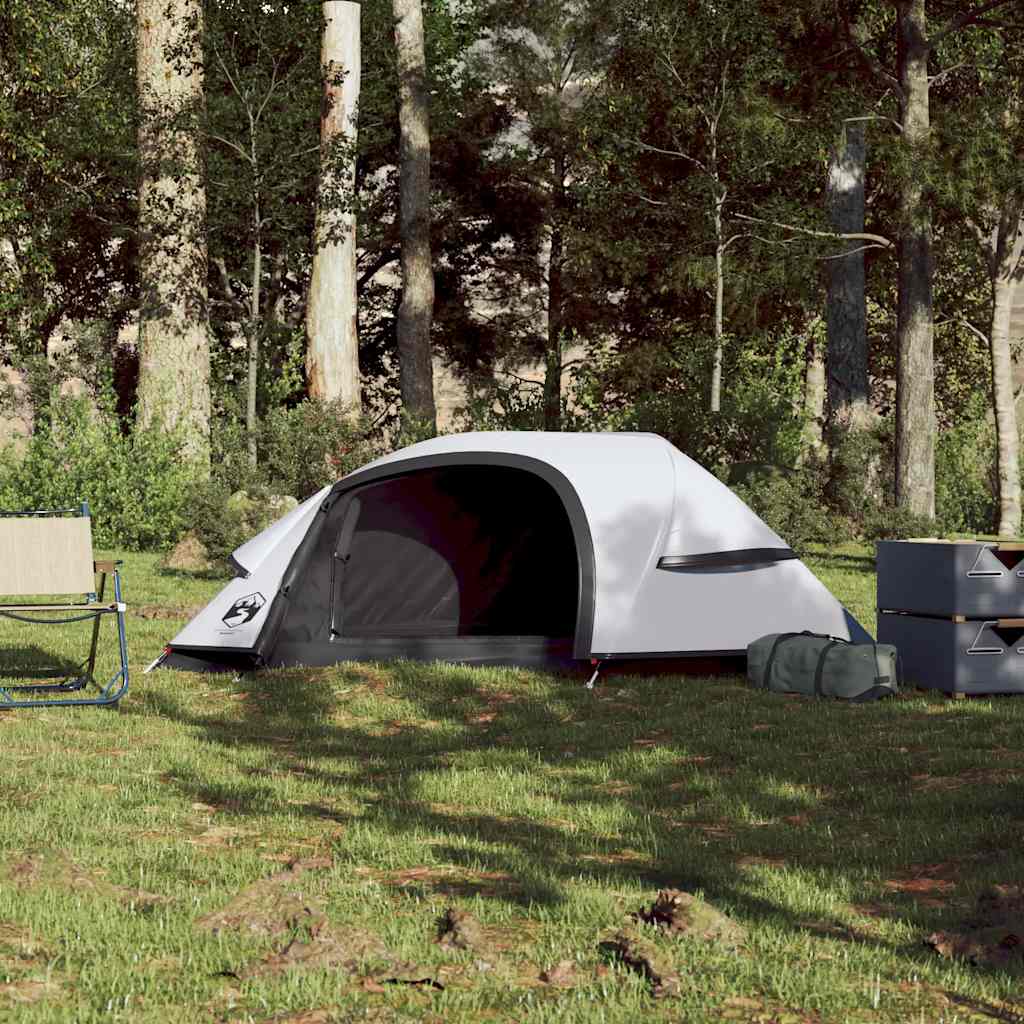vidaXL Cort camping cupolă 1 persoană alb, țesătură opacă, impermeabil