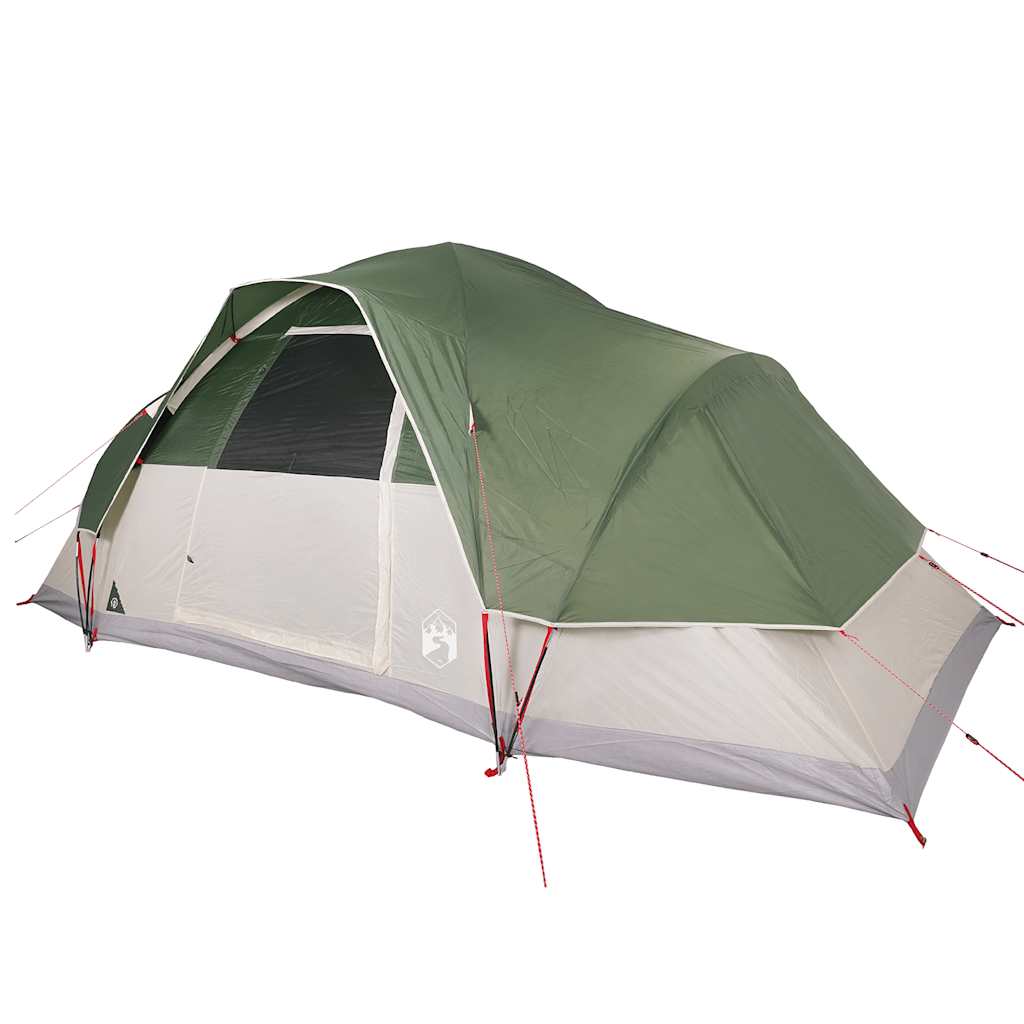 vidaXL Cort de camping cupolă pentru 9 persoane, verde, impermeabil