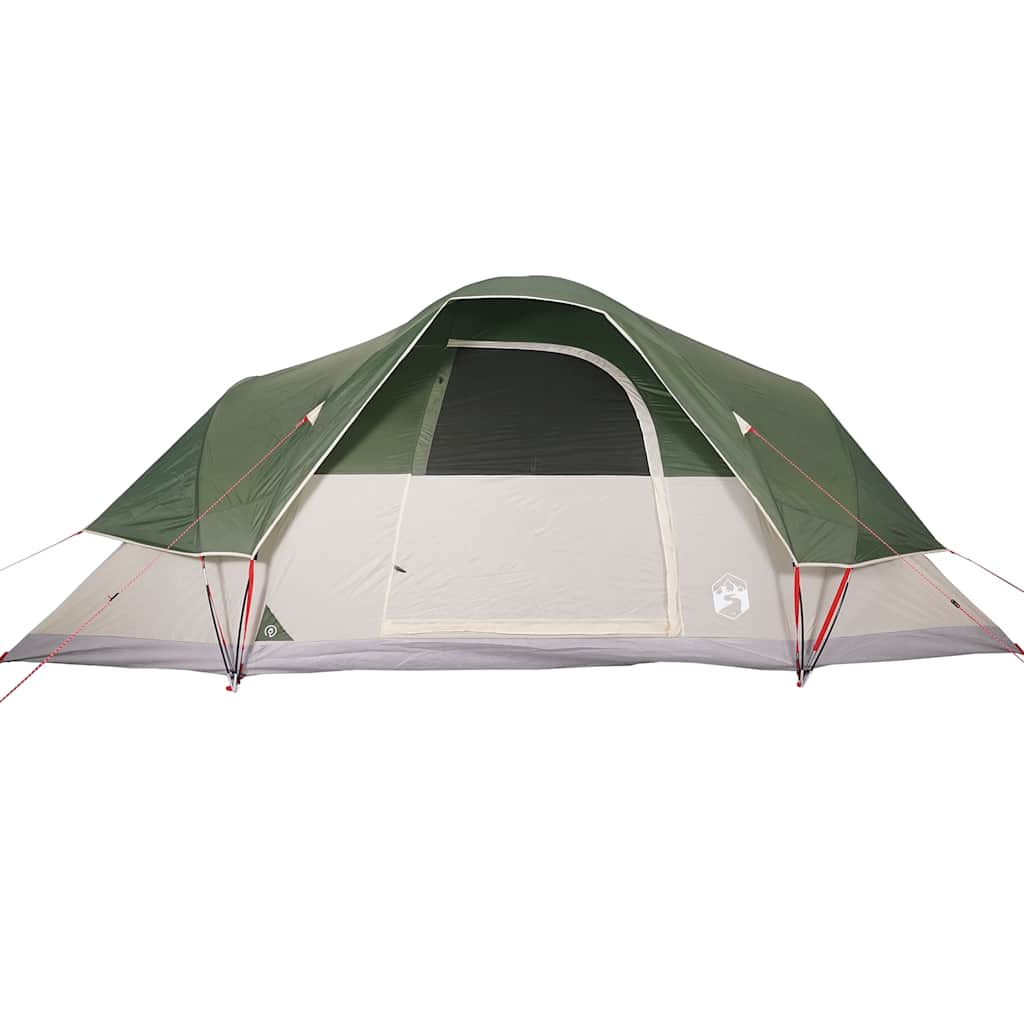 vidaXL Cort de camping cupolă pentru 9 persoane, verde, impermeabil