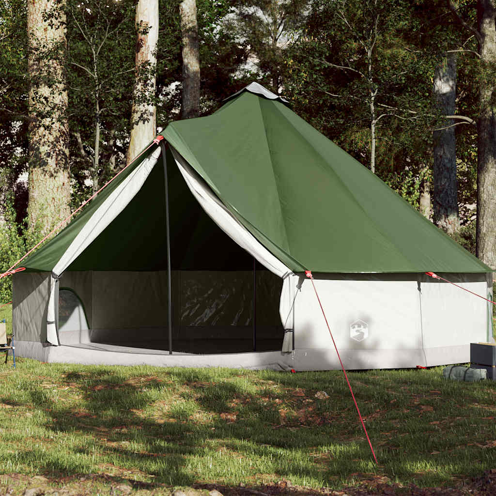 vidaXL Cort de familie Tipi pentru 12 persoane, verde, impermeabil vidaXL Cort de familie Tipi pentru 12 persoane, verde, impermeabil