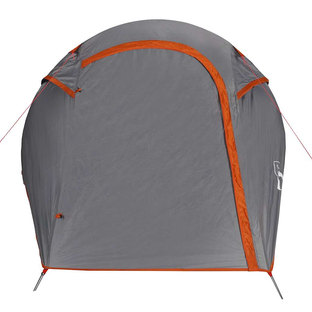 vidaXL Cort de camping tunel 3 persoane, gri/portocaliu, impermeabil